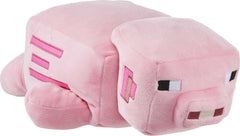 Mattel Minecraft Plush Pig front view shows soft, 12-inch collectible for play and display