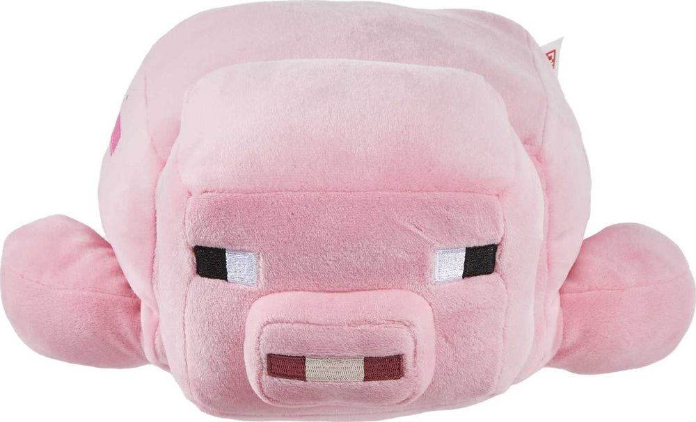 Mattel Minecraft Plush Pig side view highlights cuddly texture and poseability
