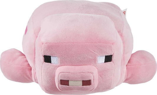 Mattel Minecraft Plush Pig side view highlights cuddly texture and poseability