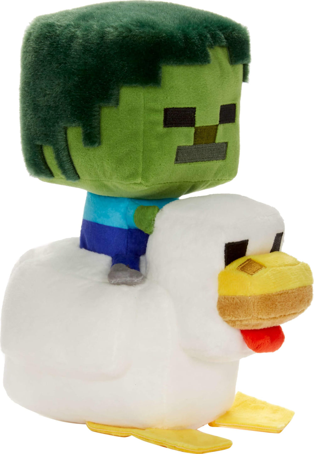 Mattel Minecraft Plush Zombie Chicken Jockey gift-ready packaging makes a great present.