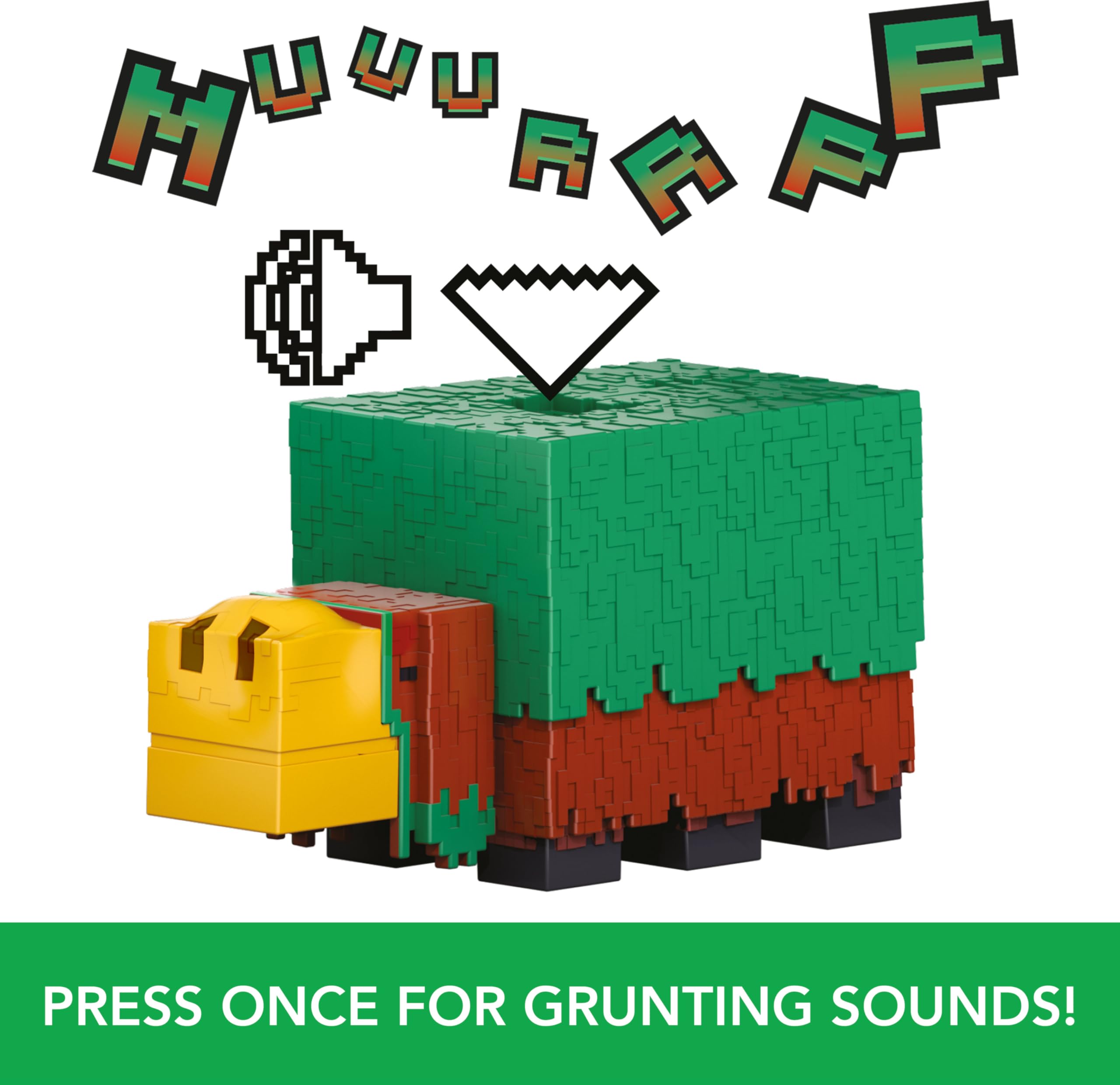 Mattel Minecraft Sniffer action with sounds button for interactive storytelling.