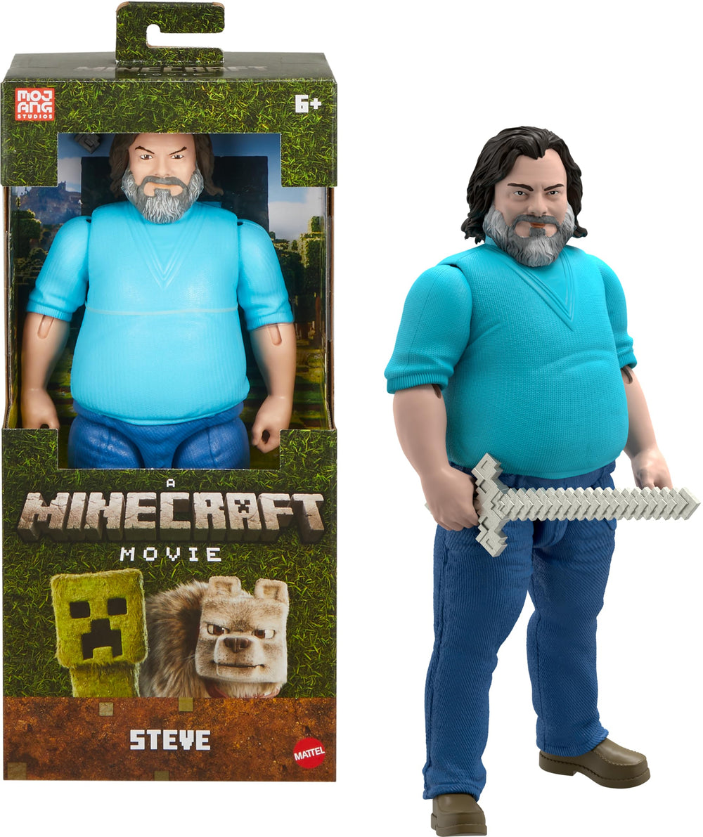 Mattel Minecraft Steve 12-inch figure ready for imaginative play.