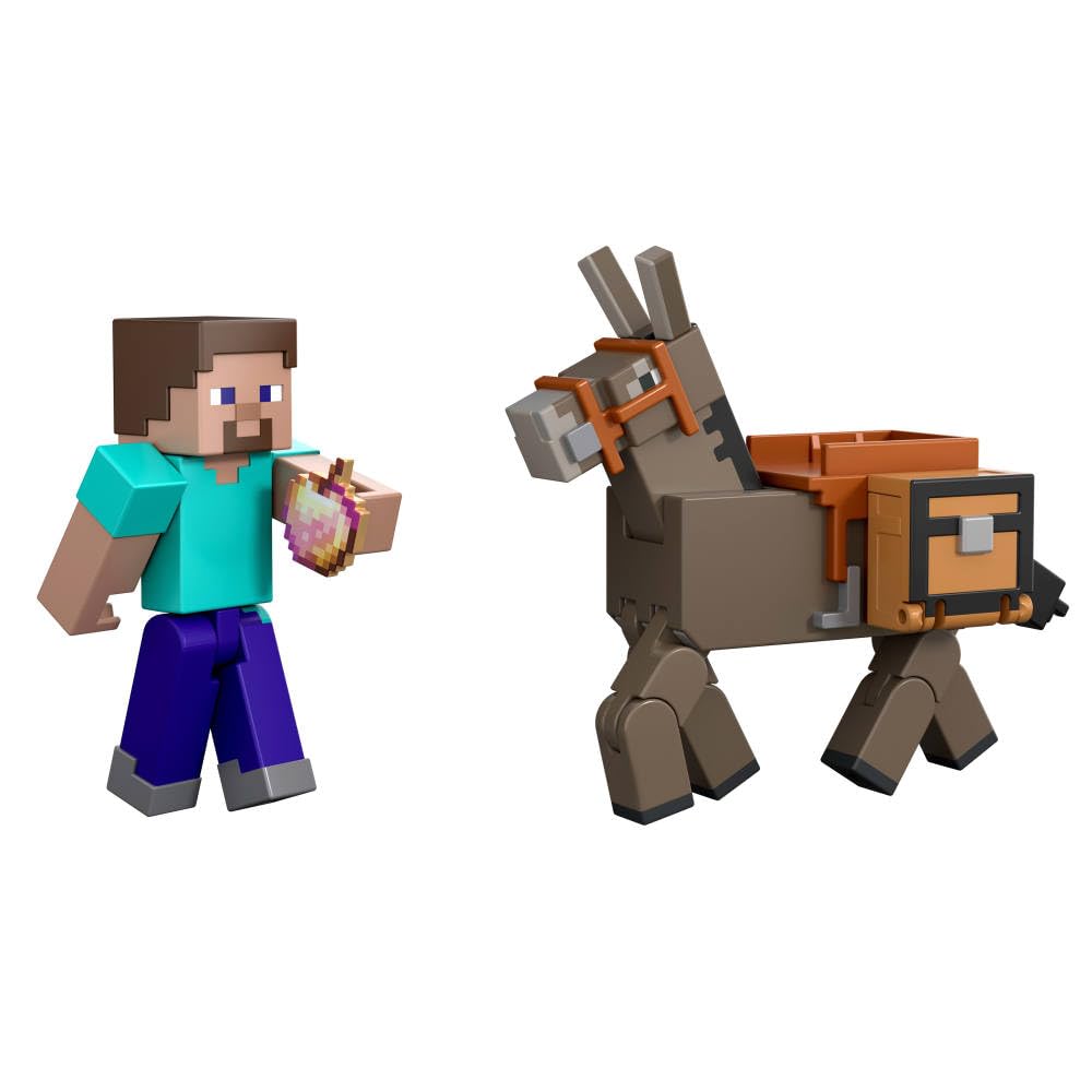 Mattel Minecraft two-pack packaging highlights collectible appeal for fans.