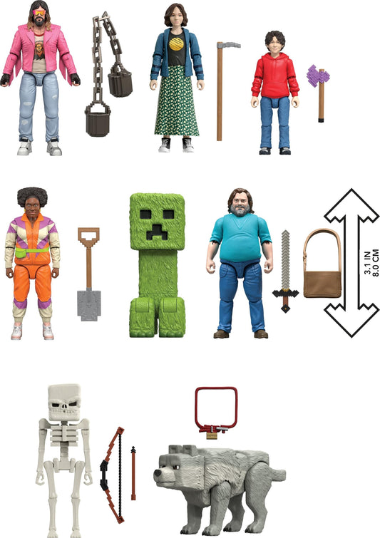 Mattel Minecraft Ultimate Movie Pack Creeper glow-in-the-dark figure for nighttime adventures.