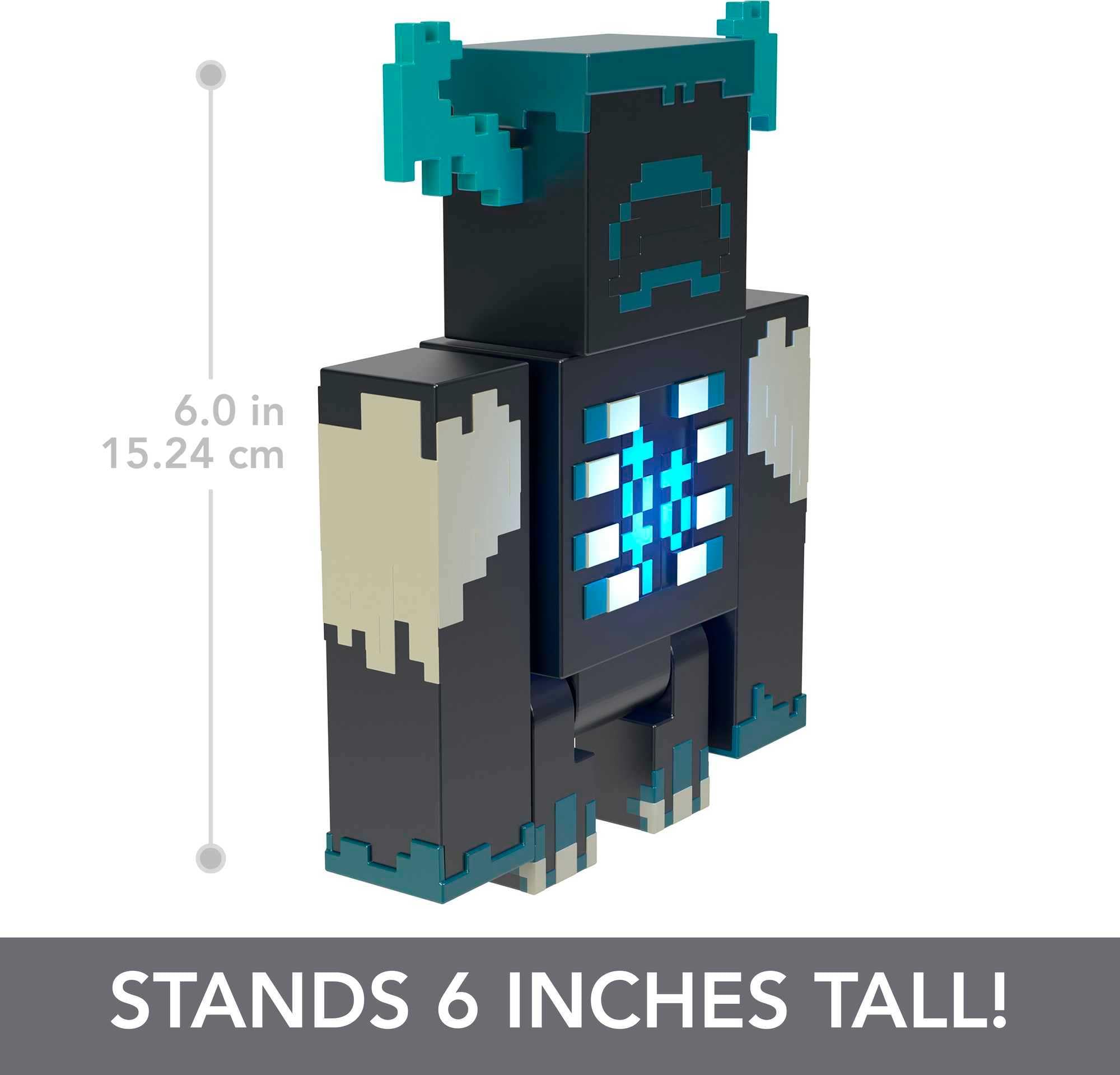 Mattel Minecraft Warden figure authentic pixel design from Caves and Cliffs update