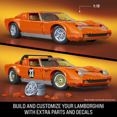 Mattel Lamborghini Miura with doors and hood open revealing interior detail