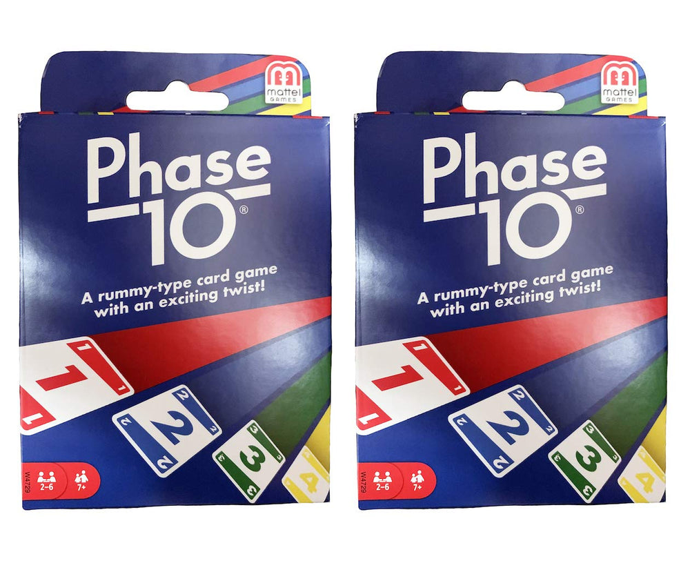 Mattel Phase 10 Card Game 2-Pack for family game nights and competitive play.