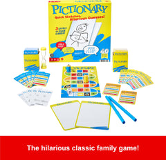 Mattel Games Pictionary drawing boards designed for kid-friendly sketching.
