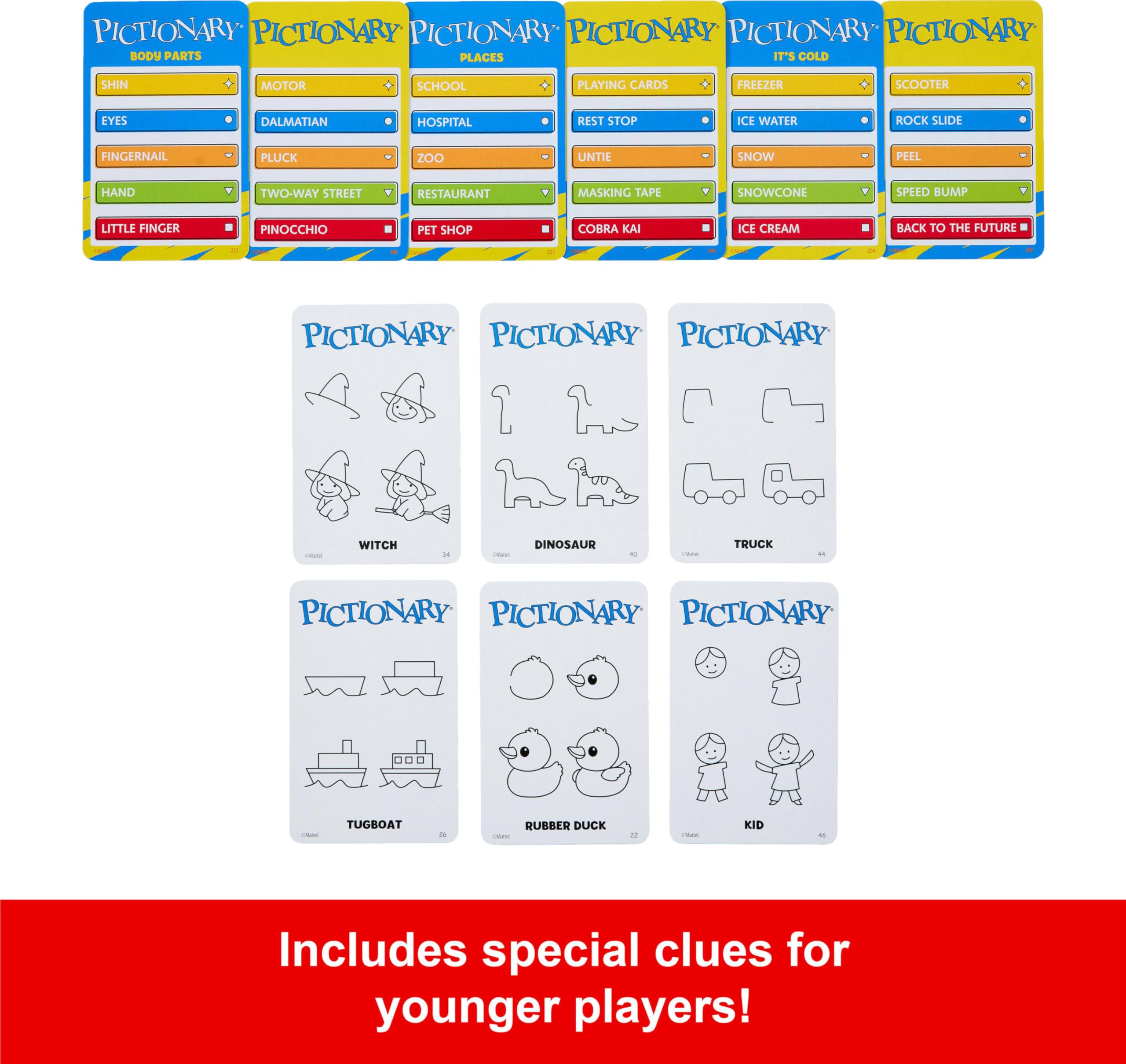 Mattel Games Pictionary sand timer helps pace turns and build excitement.