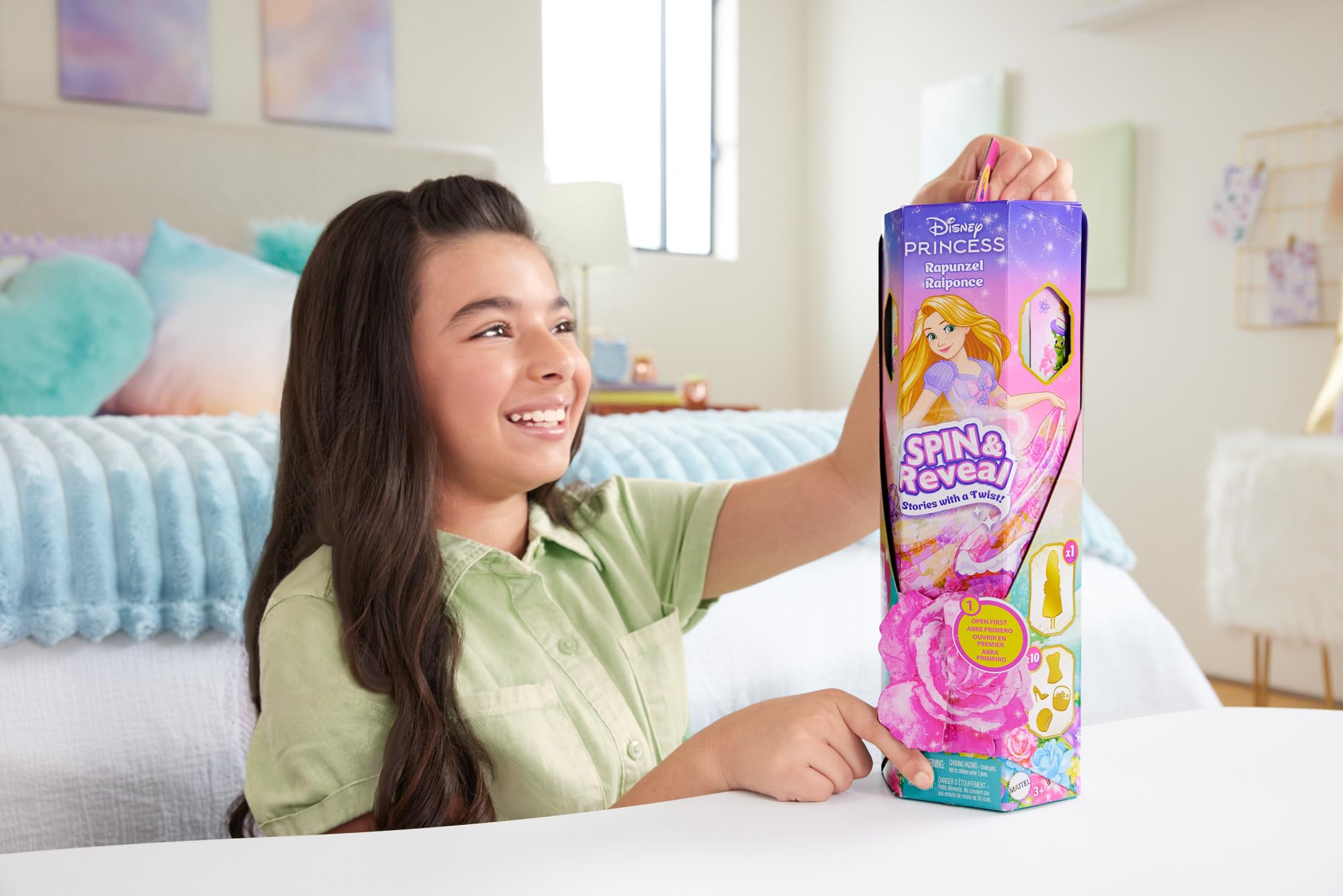 Mattel Rapunzel play scene provides a garden party backdrop for imaginative adventures.