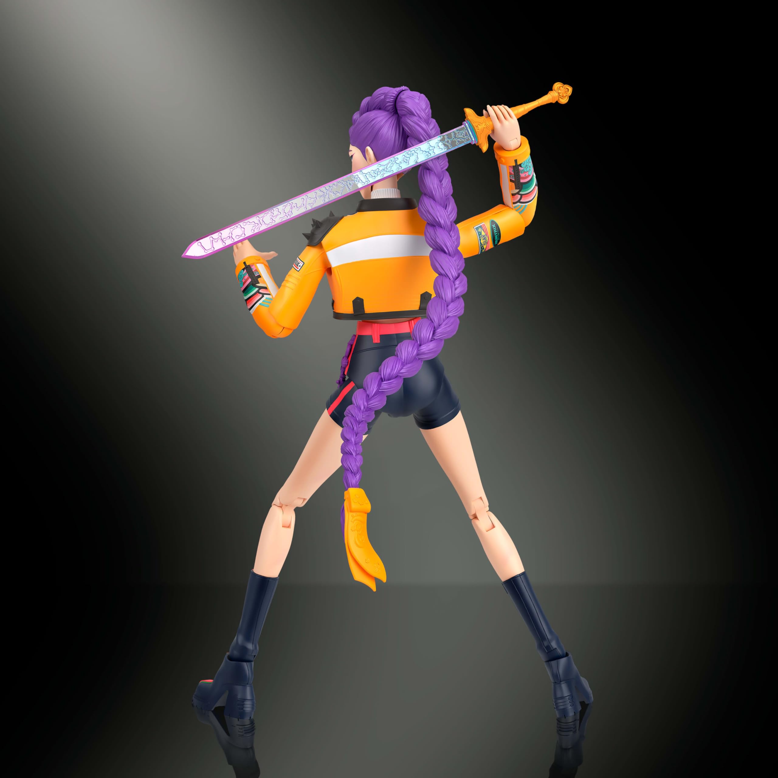 Mattel Rumi posed on stand showing dynamic stability and display options