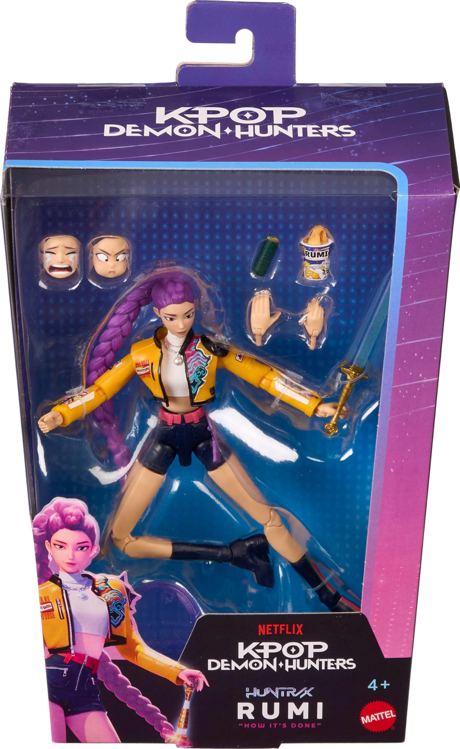 Mattel Rumi next to hand for scale indicating true 6-inch collectible size