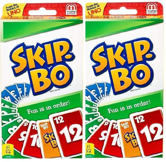 Mattel Skip-Bo combo pack of 2 cards for extended play and variety.