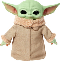 Mattel Grogu plush 11-inch figure shown for display and cuddling.