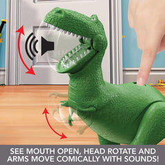Mattel Toy Story Rex is sized for easy handling by small hands during playtime.
