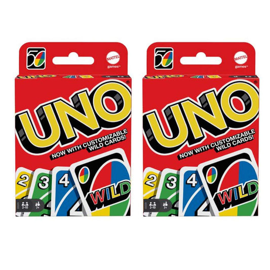 Mattel UNO two-pack red cards for quick, social gameplay and family fun