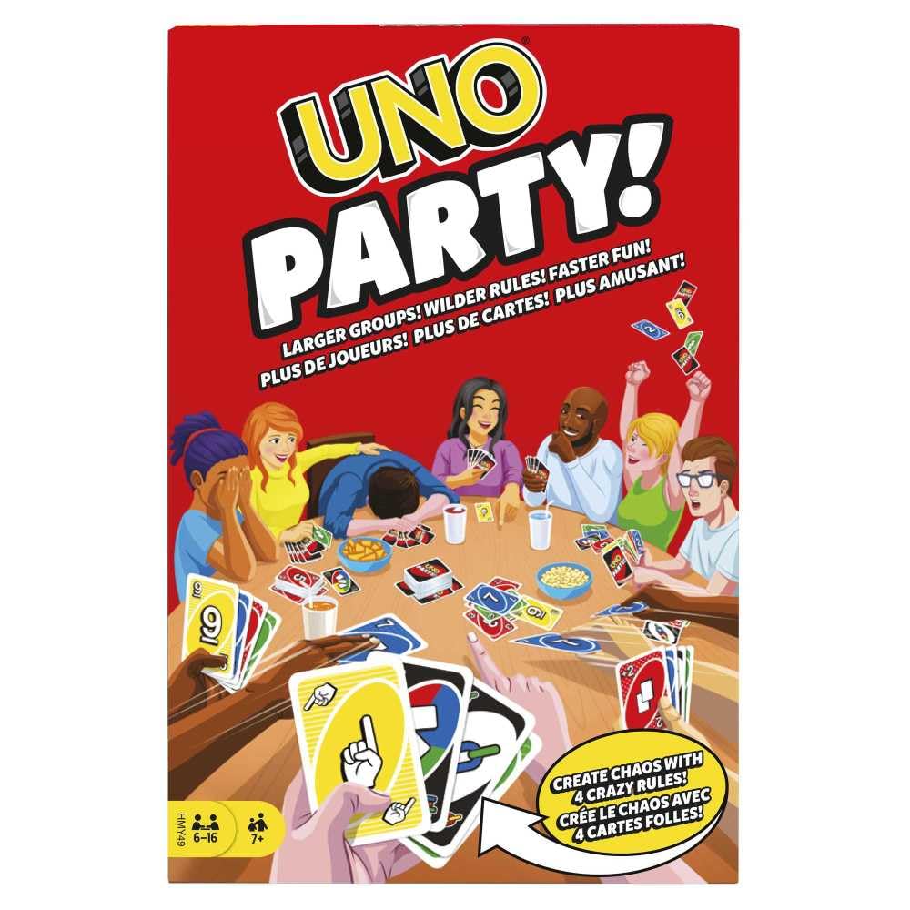 Mattel UNO Party Game large groups enables quick setup and fast rounds for gatherings.