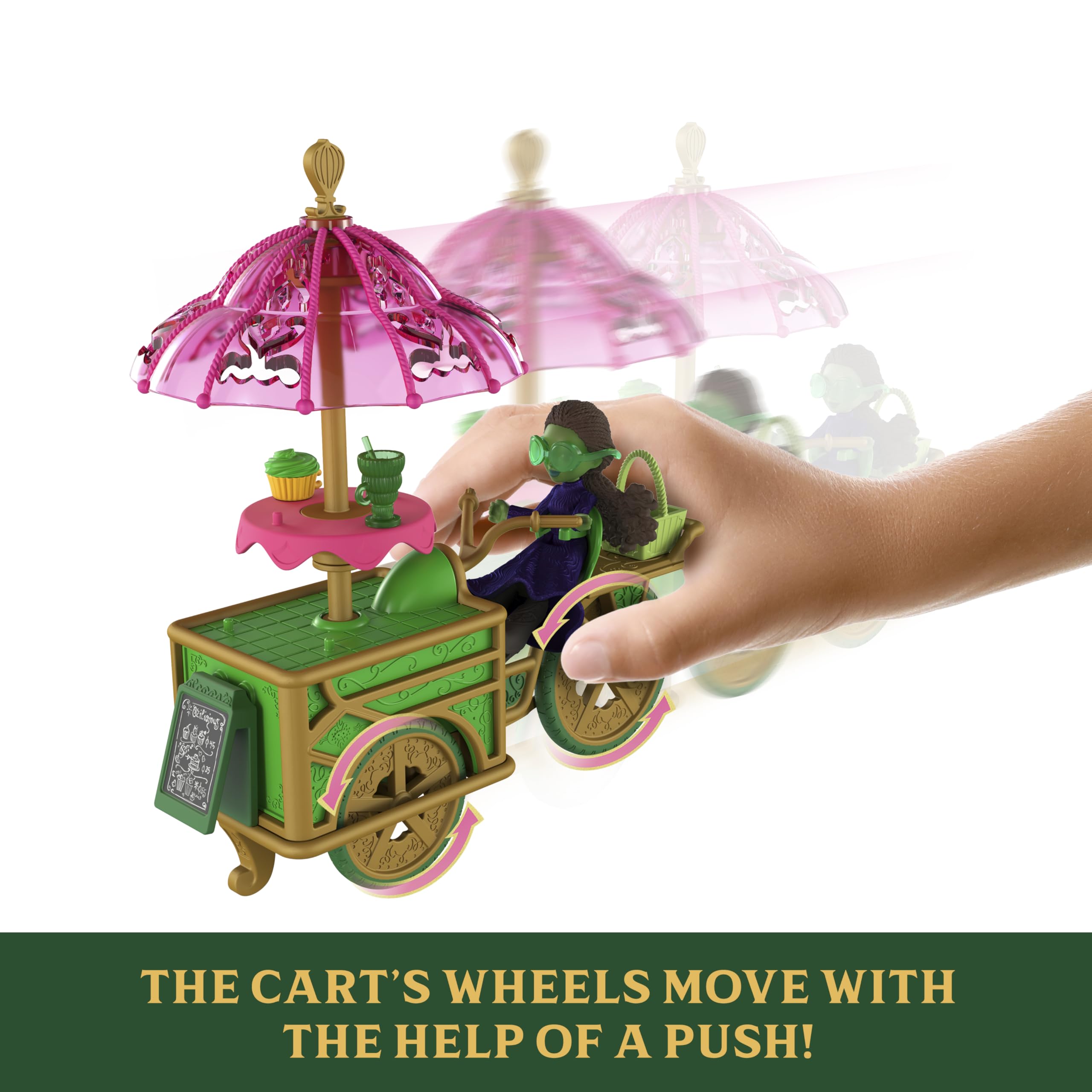 Mattel Wicked dessert cart umbrella spins for dynamic play