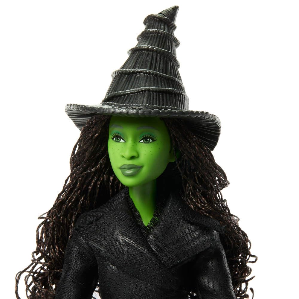 Mattel Wicked Elphaba boots finish the ensemble for immersive storytelling.