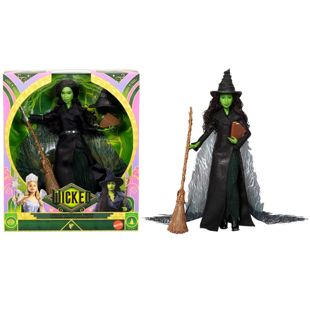 Mattel Wicked Elphaba gown and cape deliver true-to-movie styling for imaginative play.
