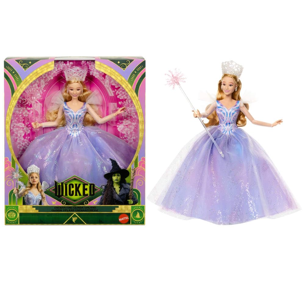 Mattel Wicked Glinda doll premium gown for movie-inspired look.