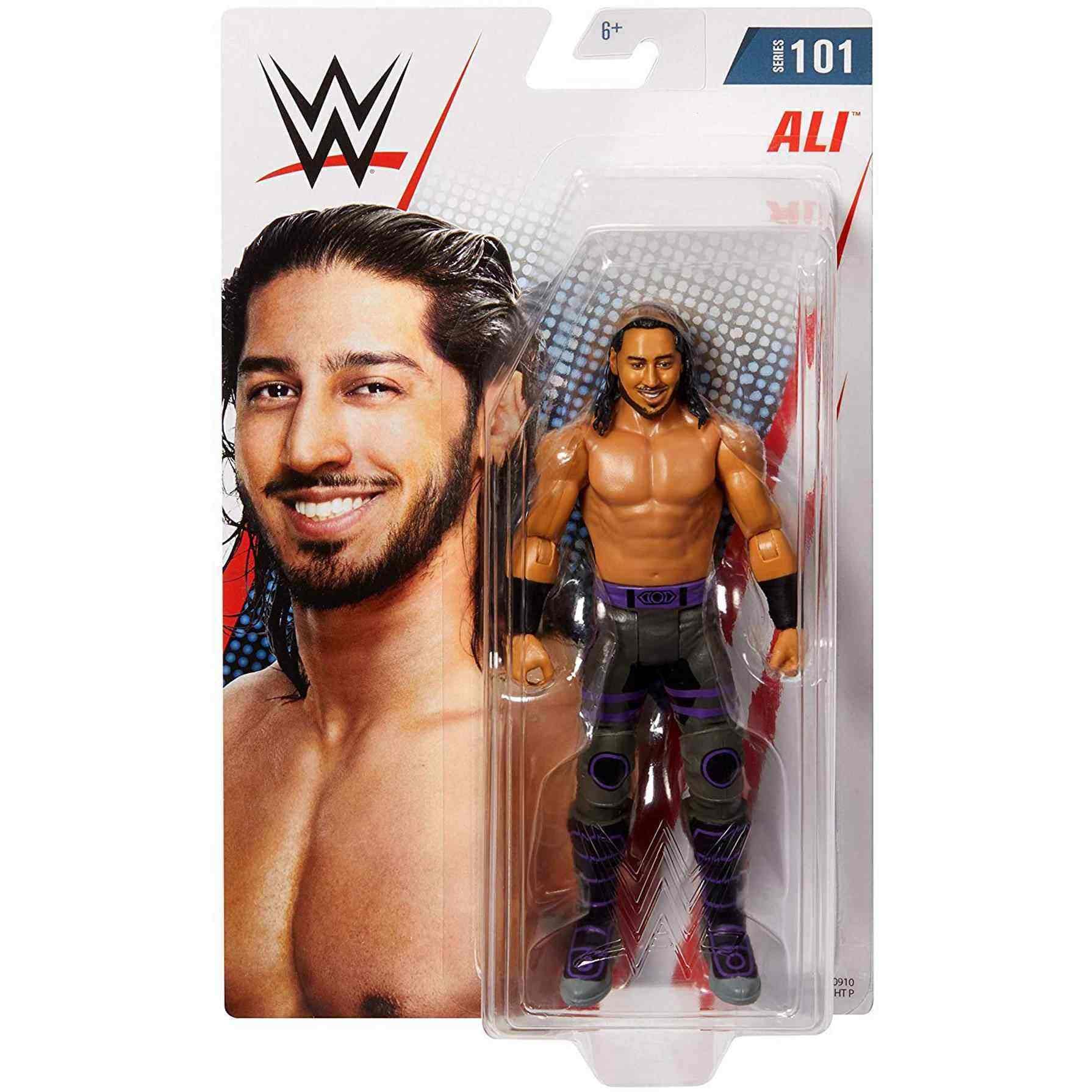 Display-ready Mattel WWE Ali action figure suitable for shelves and play