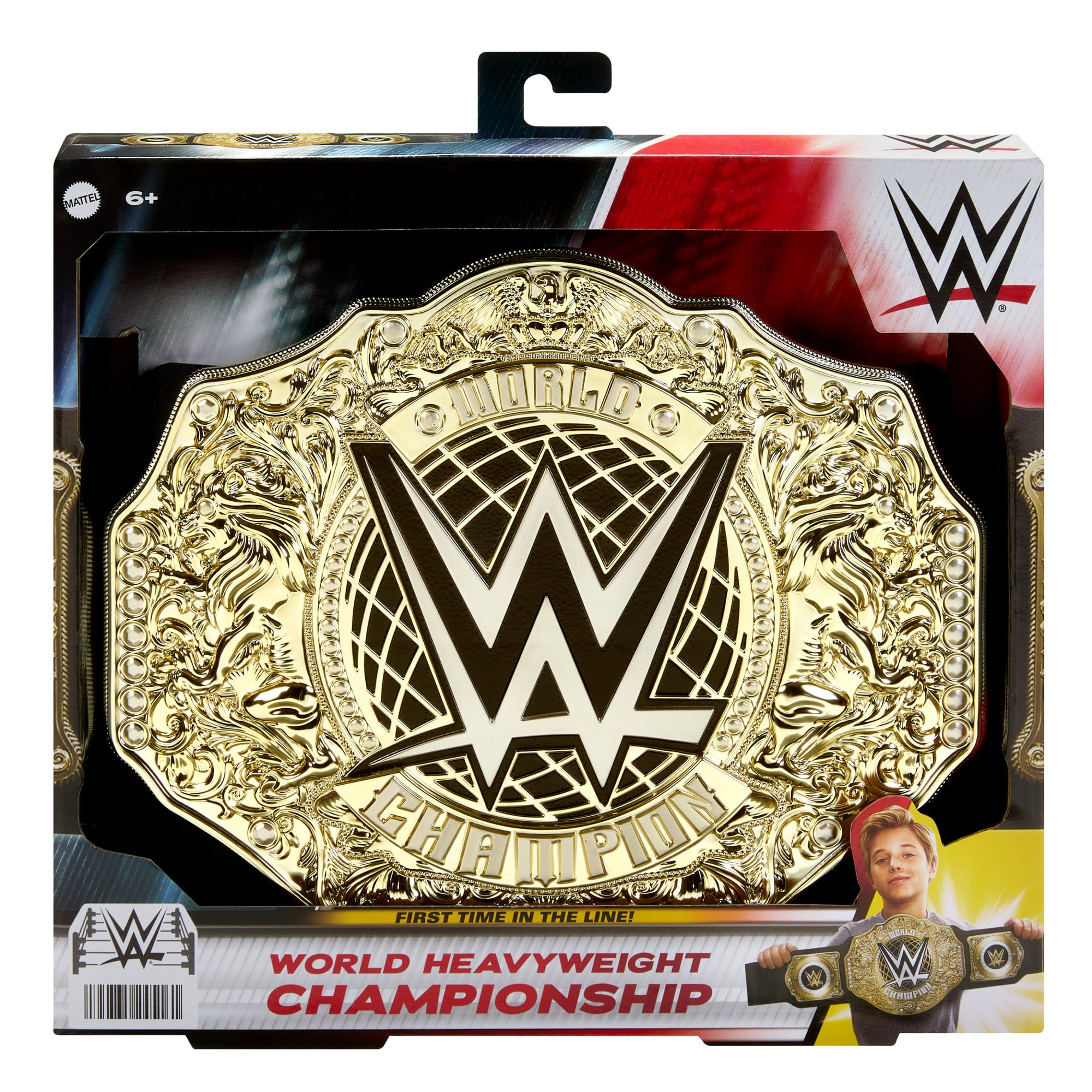 Mattel WWE Championship Belt packaging shown for gifting
