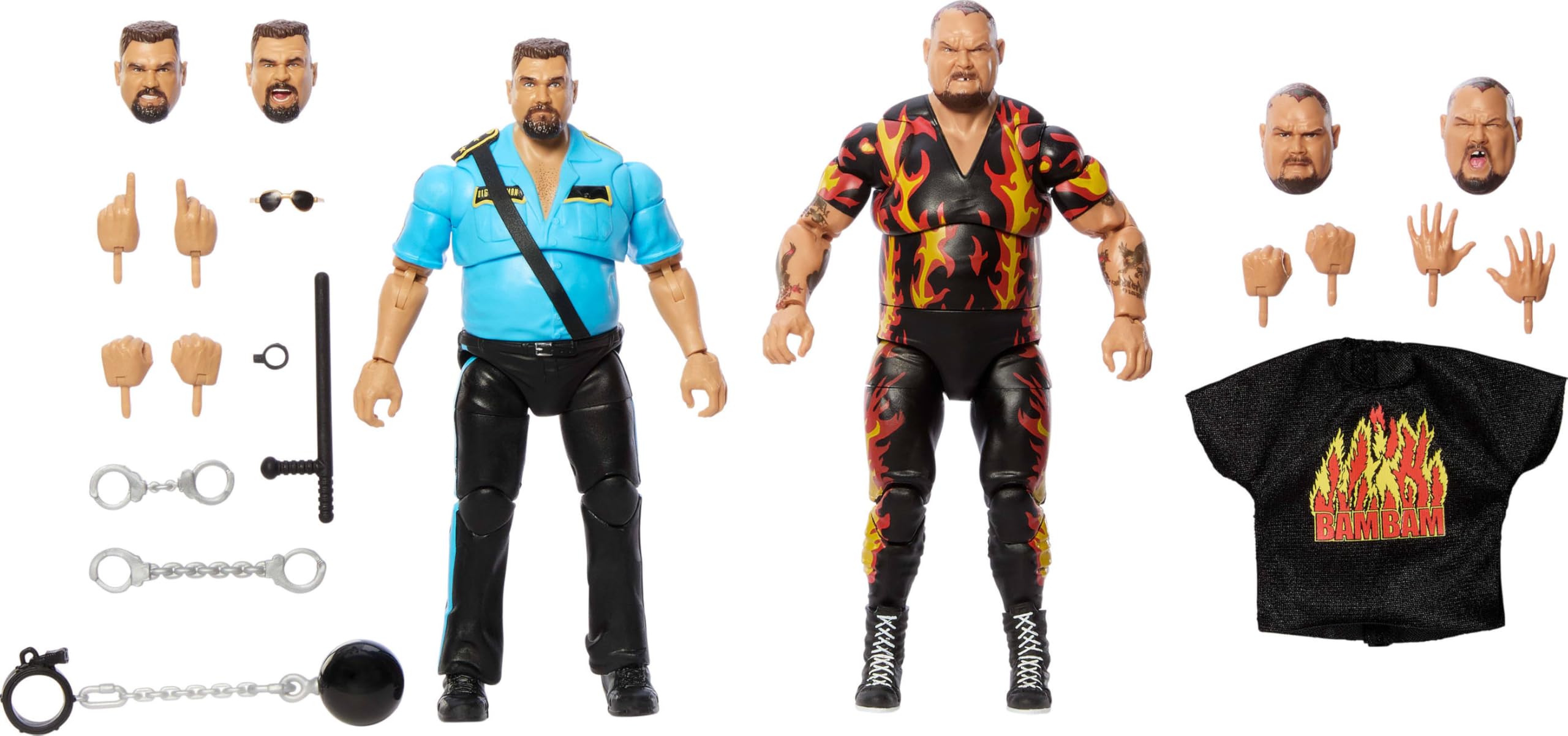Mattel WWE Bam Bam Bigelow front-view figure with TrueFX detailing for display.
