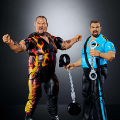 Mattel WWE Bam Bam Bigelow swappable heads and hands for pose variety.