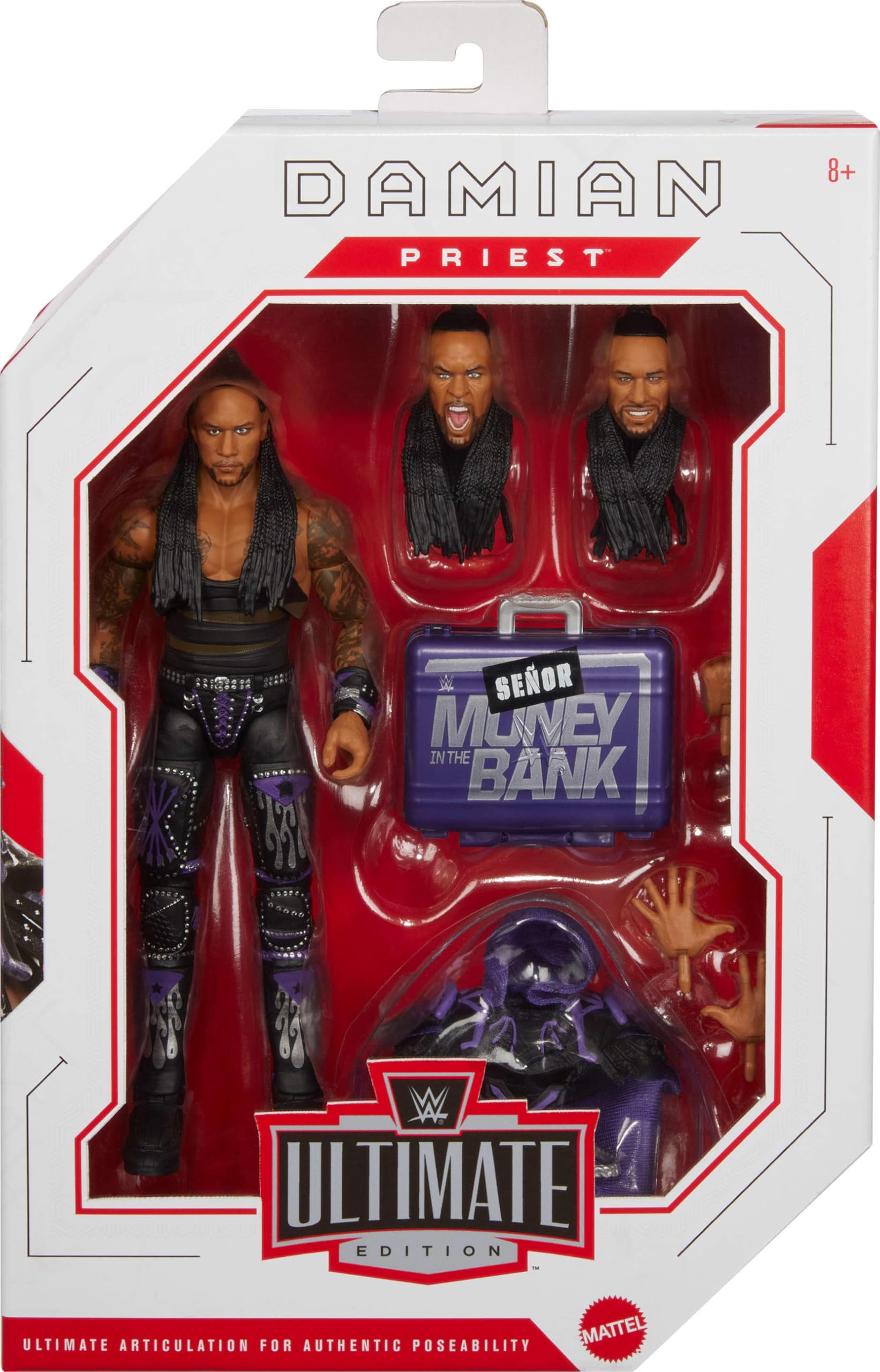 Mattel WWE Damian Priest Ultimate Edition figure swappable hands for dynamic action poses