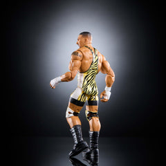 Mattel WWE Elite Bron Breaker display pose shot aids collection presentation.