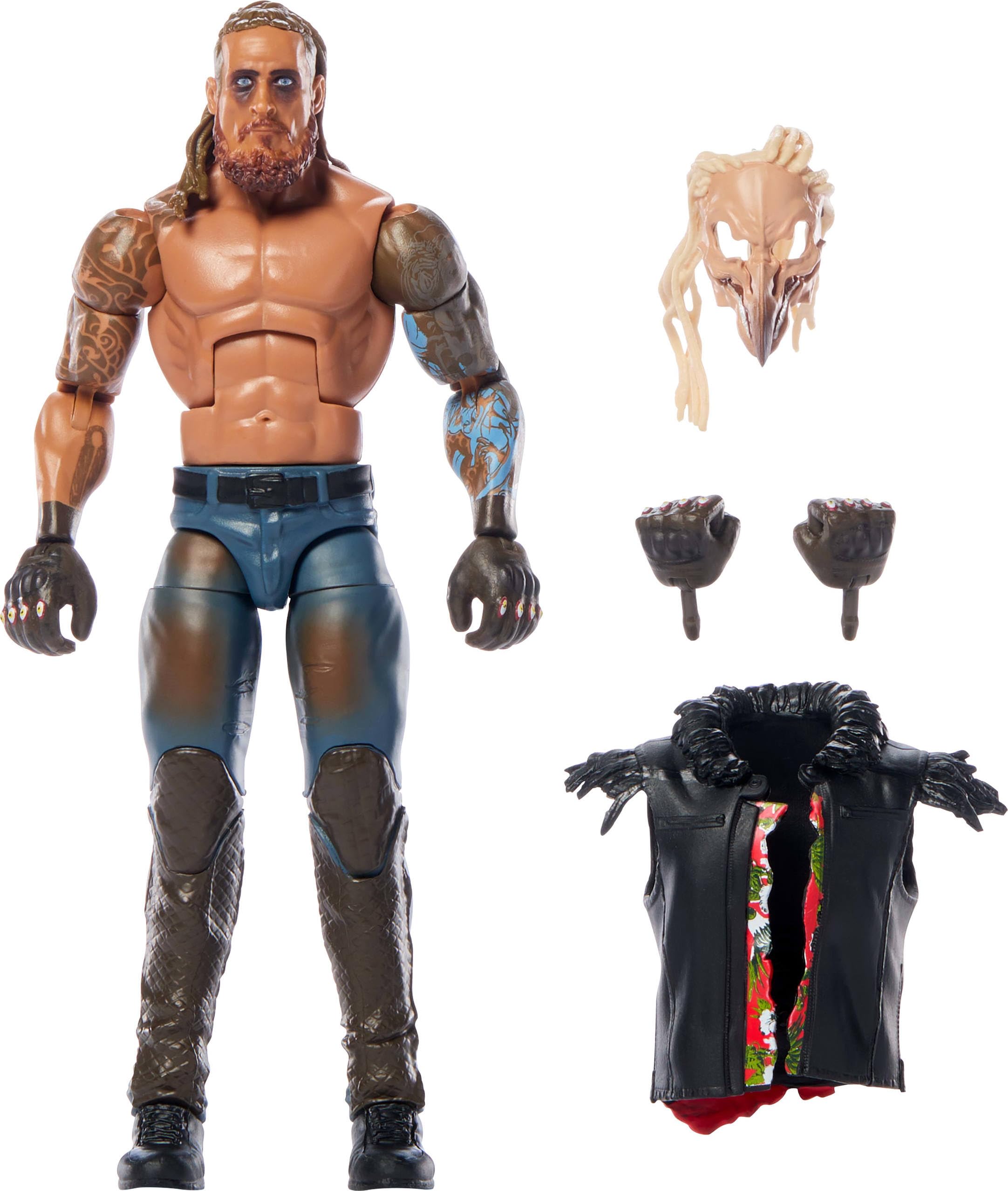 Mattel WWE Dexter Lumis figure in dynamic pose for display and play.
