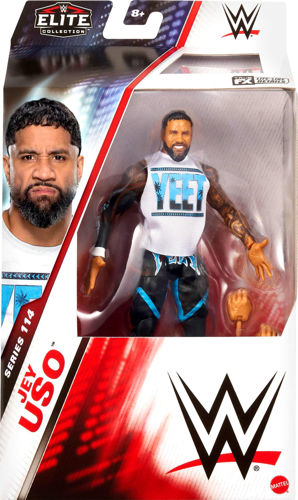 Jey Uso figure with 25 articulation points enables dynamic posing