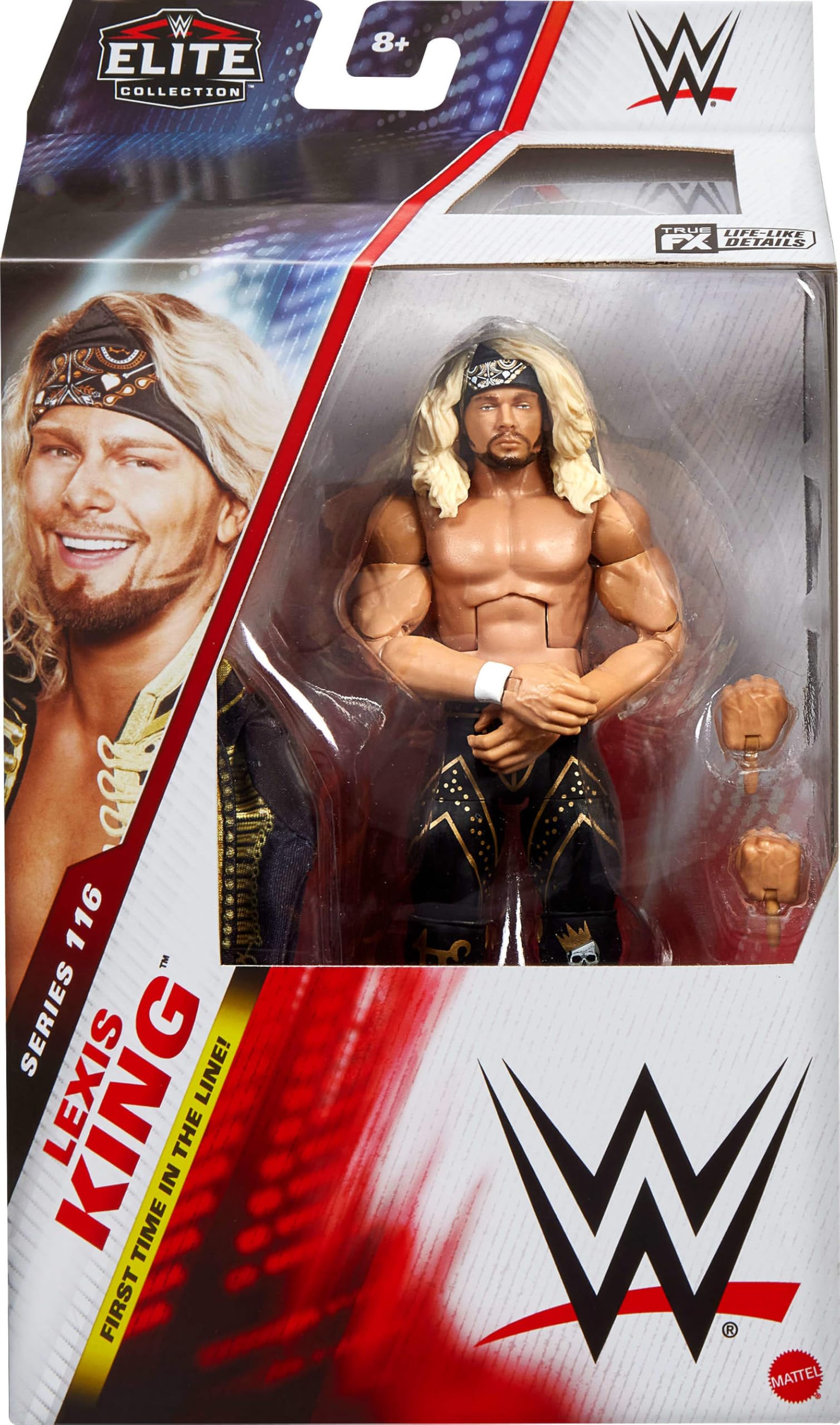 Mattel Lexis King figure side view, highlights articulation for action shots