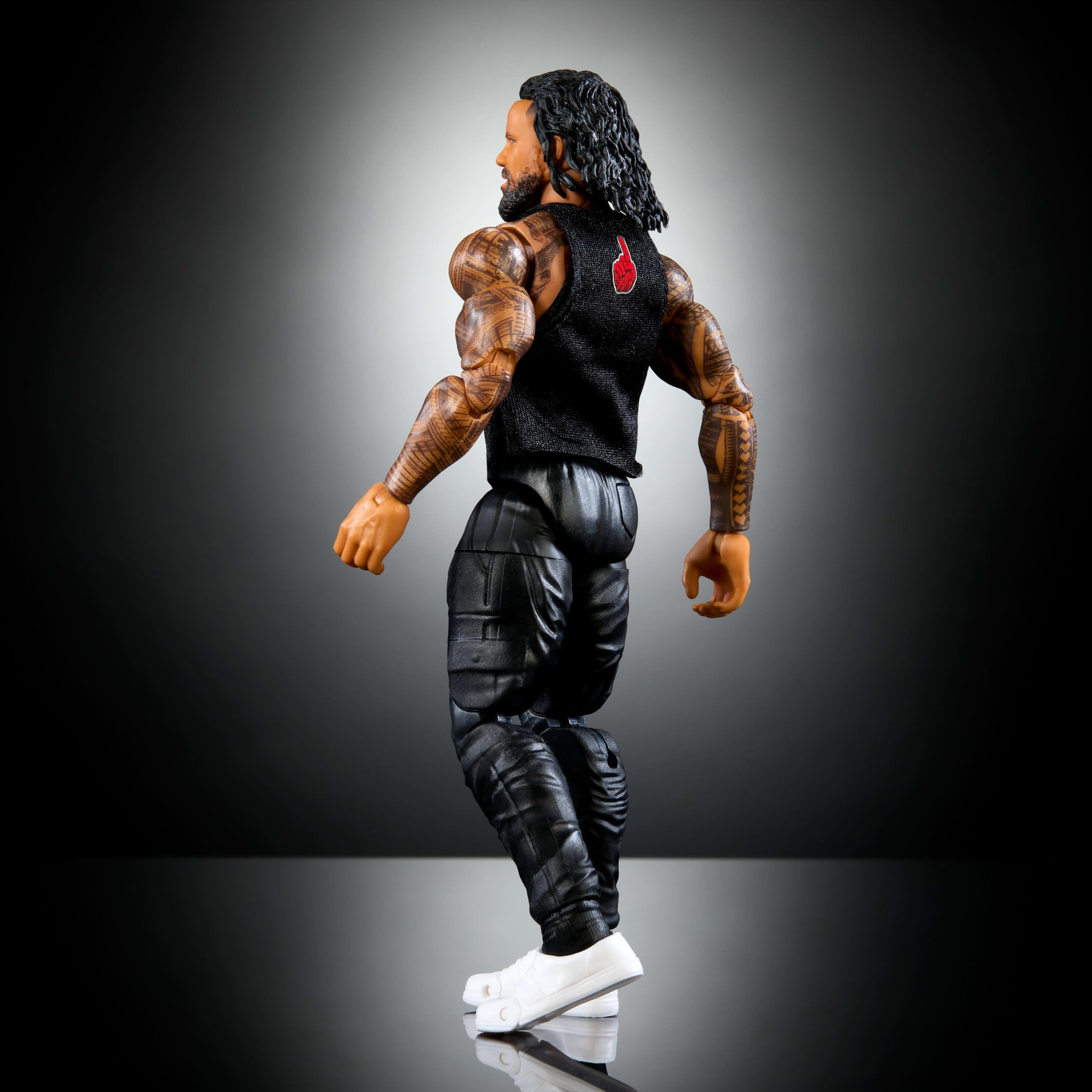 Mattel WWE Elite Series 114 Jimmy Uso figure packaging and accessories for collection.