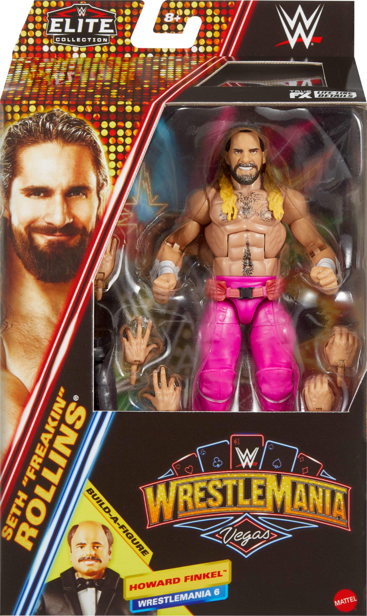 Seth Rollins interchangeable hands and accessories expand posing options for dynamic scenes.