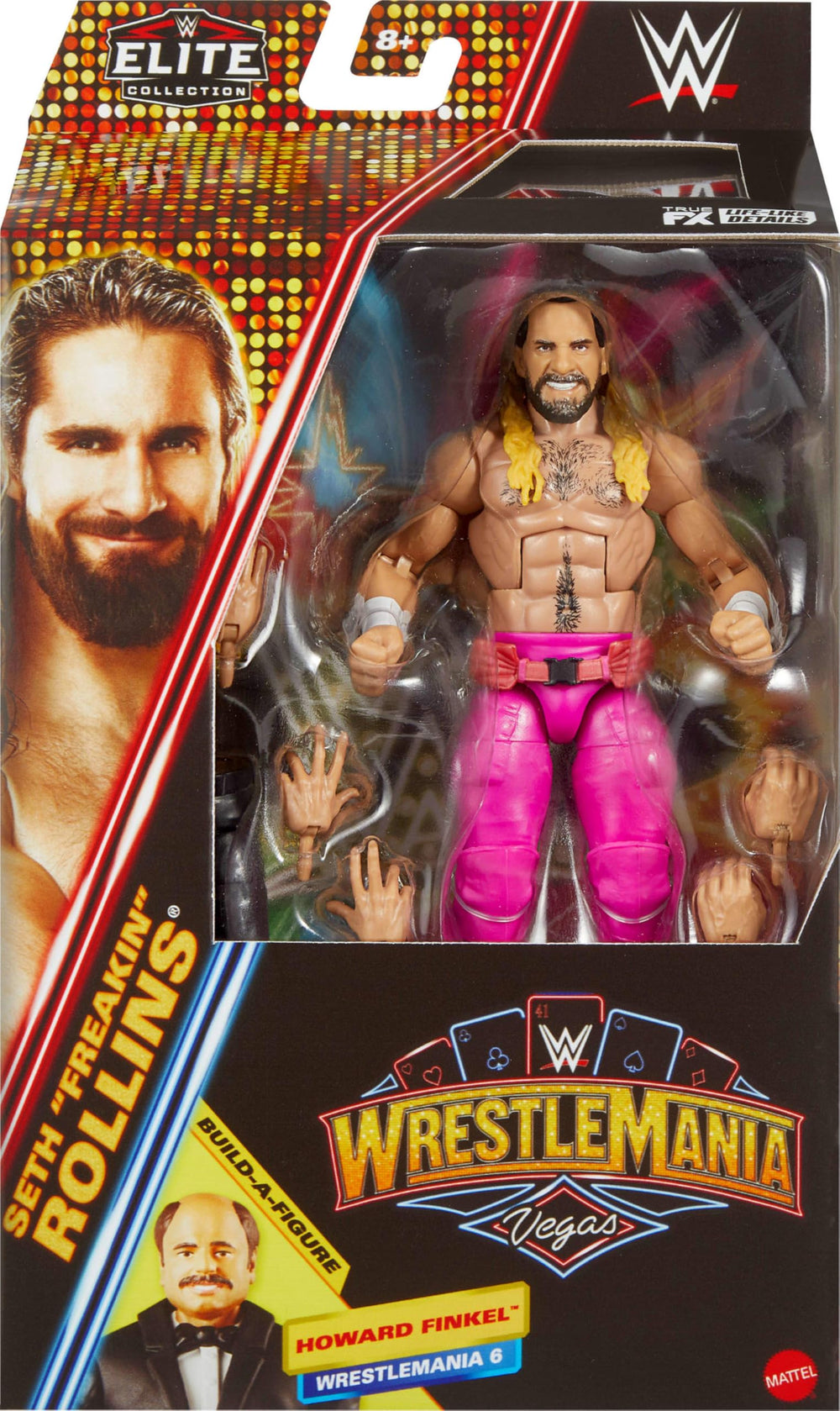 Seth Rollins interchangeable hands and accessories expand posing options for dynamic scenes.