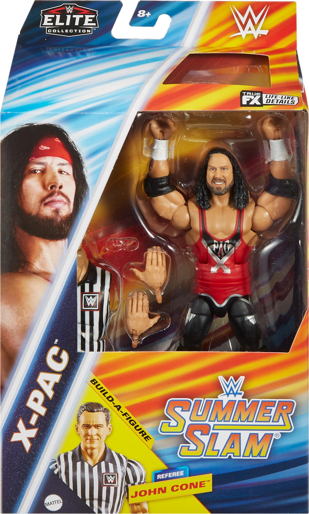Mattel WWE Elite X-Pac figure with accessory pack for recreating SummerSlam moments.