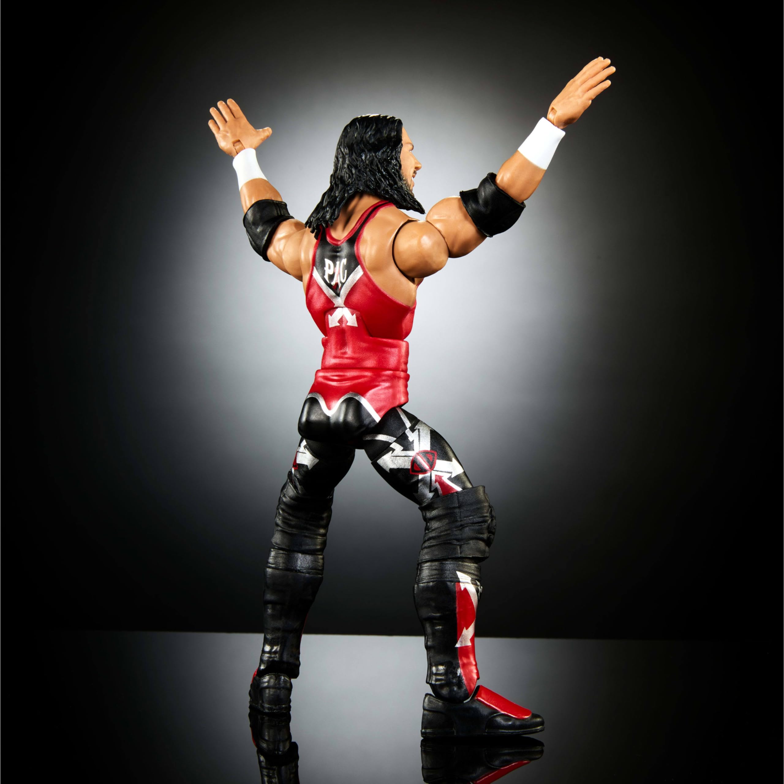 Mattel WWE Elite X-Pac packaging art shows collectible with Build-A-Figure parts.