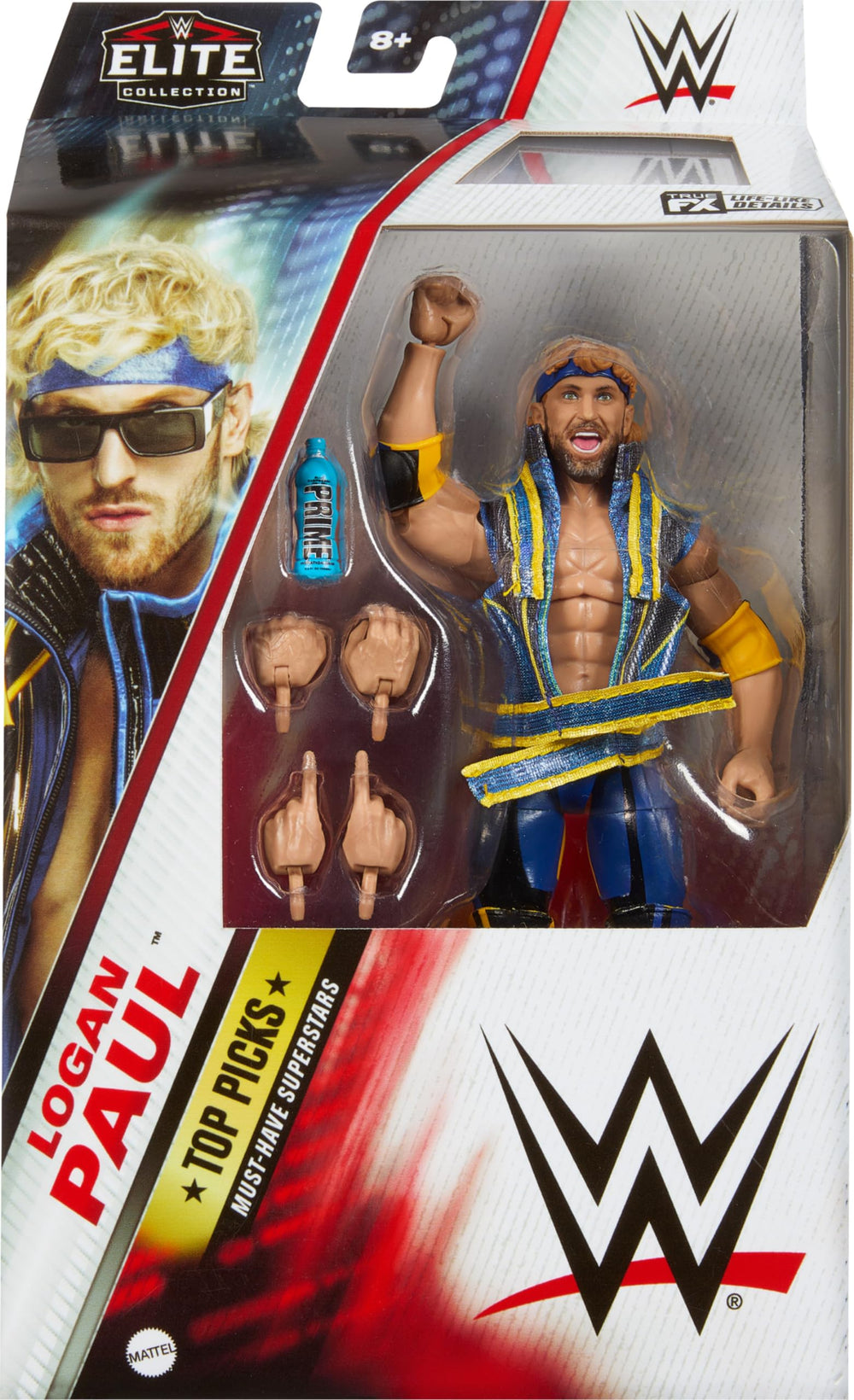Mattel WWE Elite Logan Paul with swappable hands for varied poses