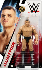 Mattel WWE Gunther 10 articulation points enhance poseability for signature moves.