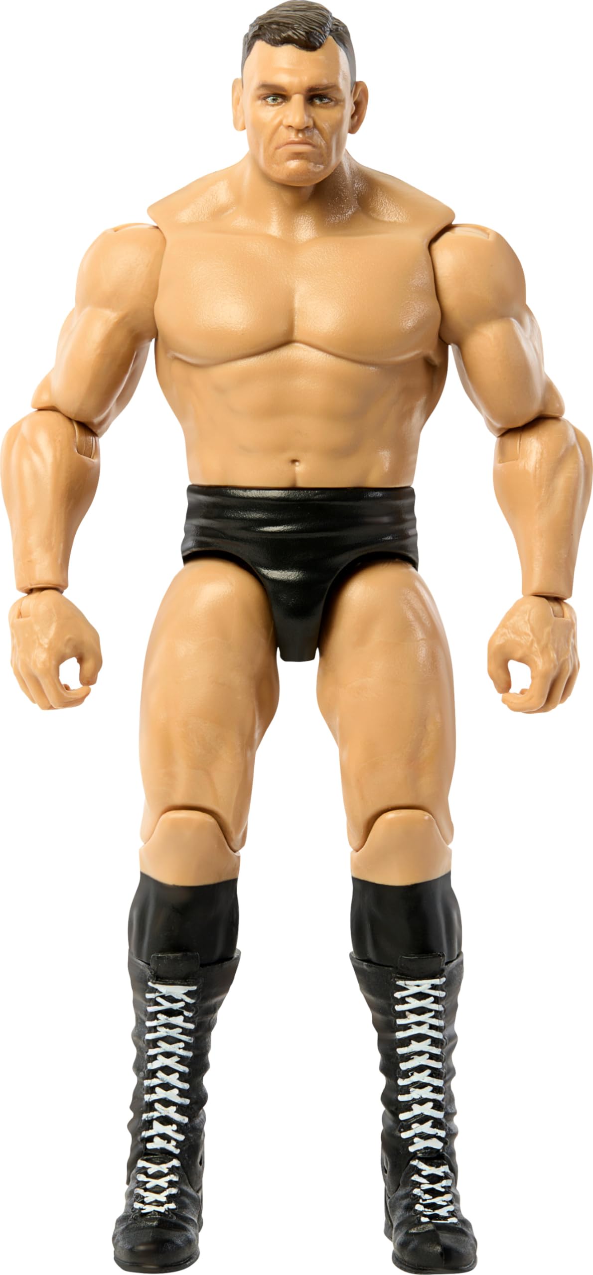 Mattel WWE Gunther figure with authentic ring gear for realistic presentation.