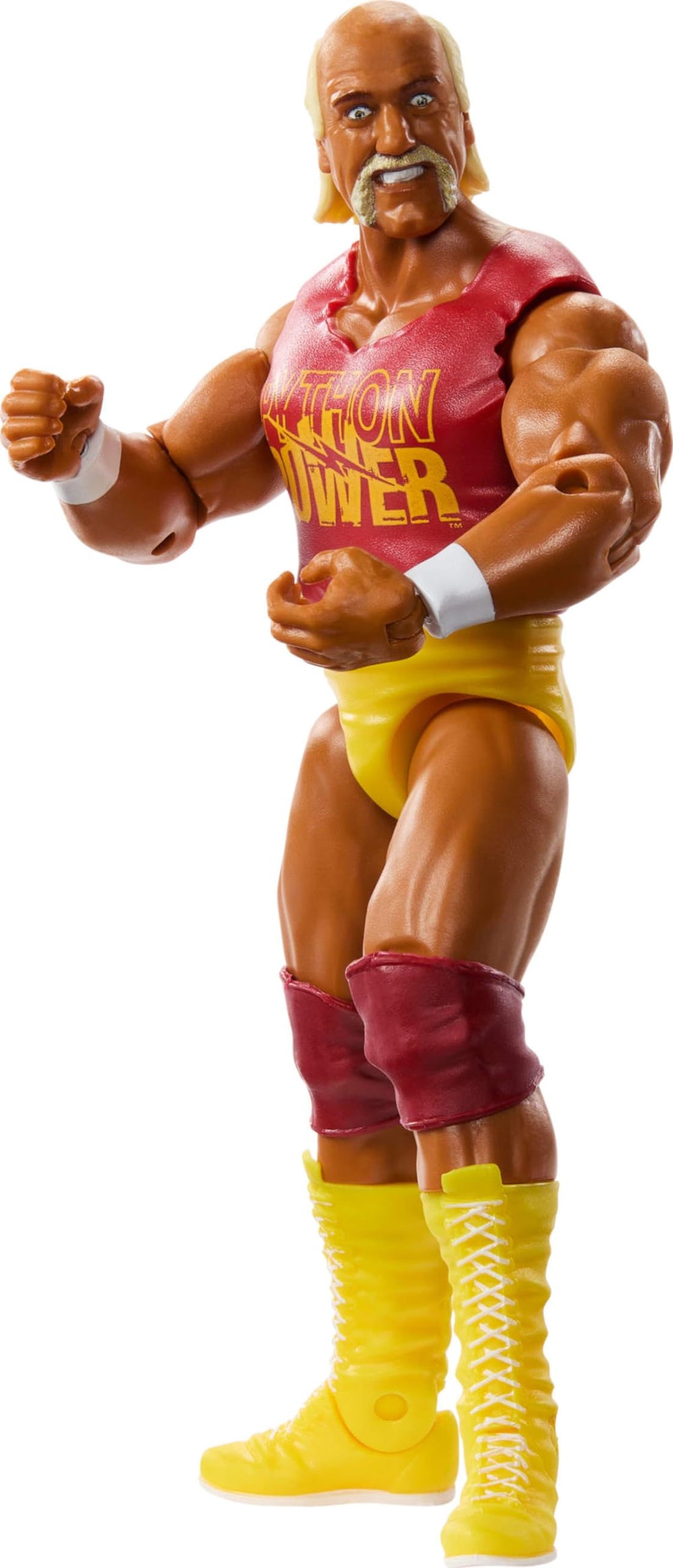 Hulk Hogan figure with authentic ring gear for play and display
