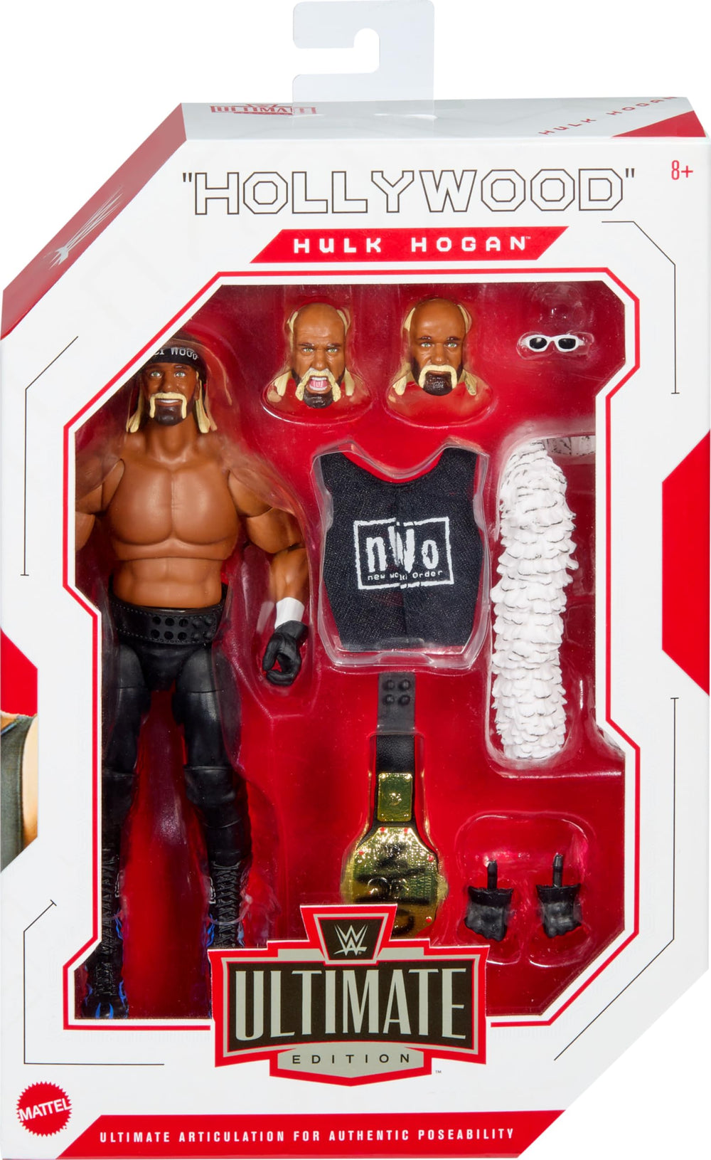 Mattel WWE Hulk Hogan Ultimate Edition figure in dynamic pose for action play