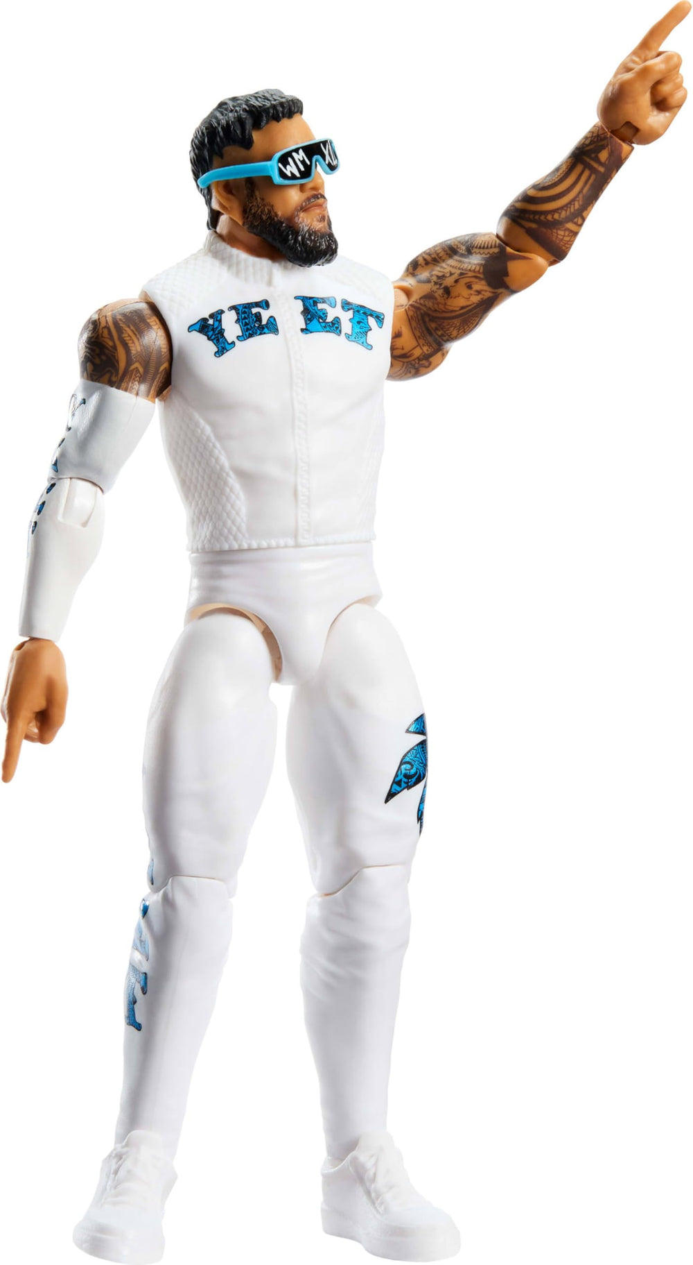 Mattel WWE Jey Uso 6-inch figure articulation-pose emphasizes dynamic posing with 14 movement points