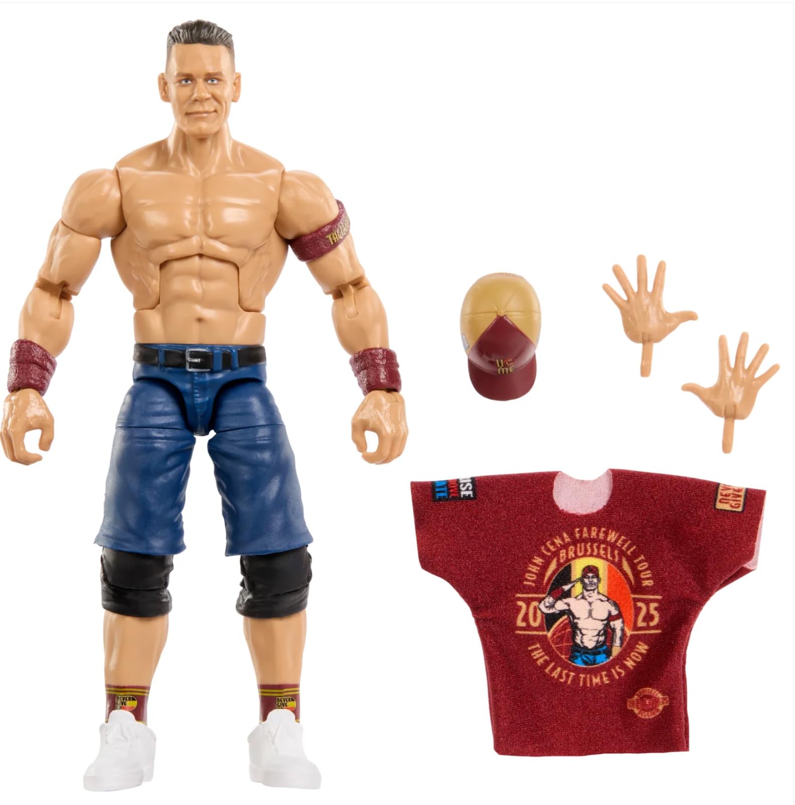 Mattel WWE JGV13 John Cena Elite truefx close-up highlights lifelike facial detailing.