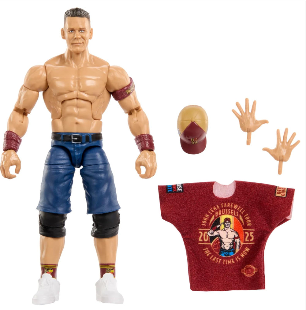 Mattel WWE JGV13 John Cena Elite truefx close-up highlights lifelike facial detailing.