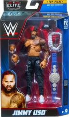 Mattel WWE Jimmy Uso Top Picks Elite packaging shows included accessories.