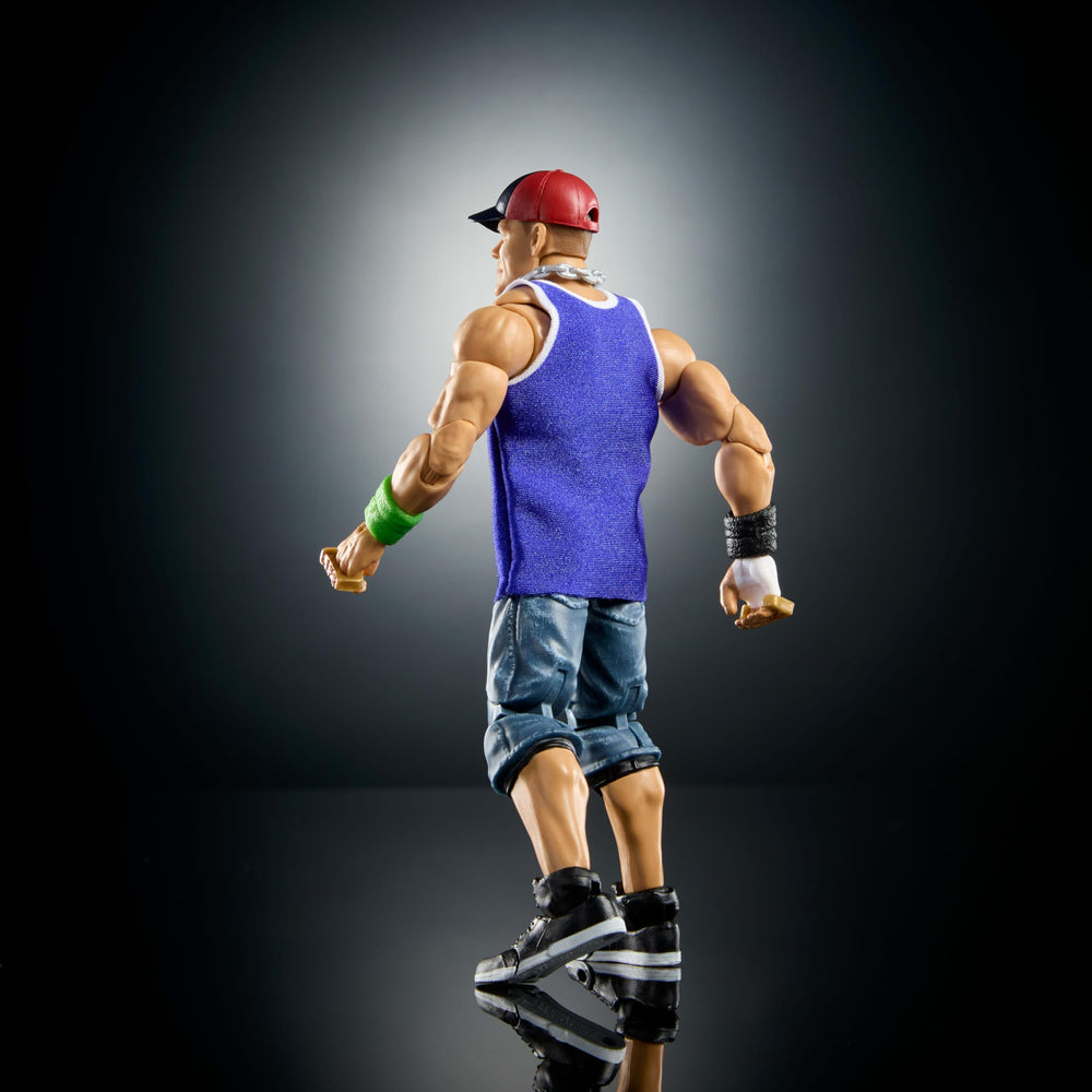 Mattel WWE John Cena packaging keeps accessories organized for easy setup.