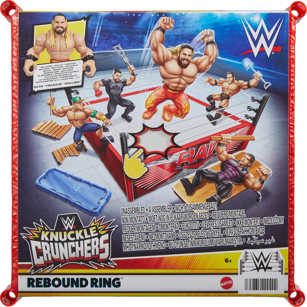 Mattel WWE Knuckle Crunchers Rebound Ring lets kids move play outside the ring.